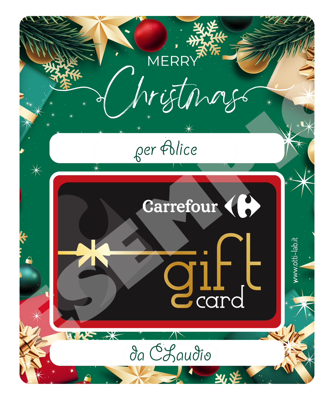 GIFT CARD          con nome personalizzato